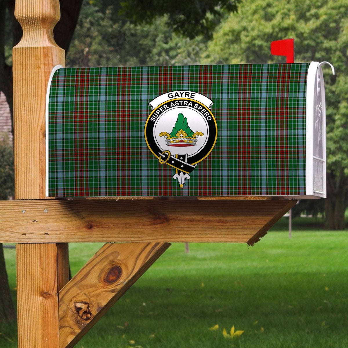 Clan Gayre Tartan Crest Mailbox QA14 Clan Gayre Tartan Today   