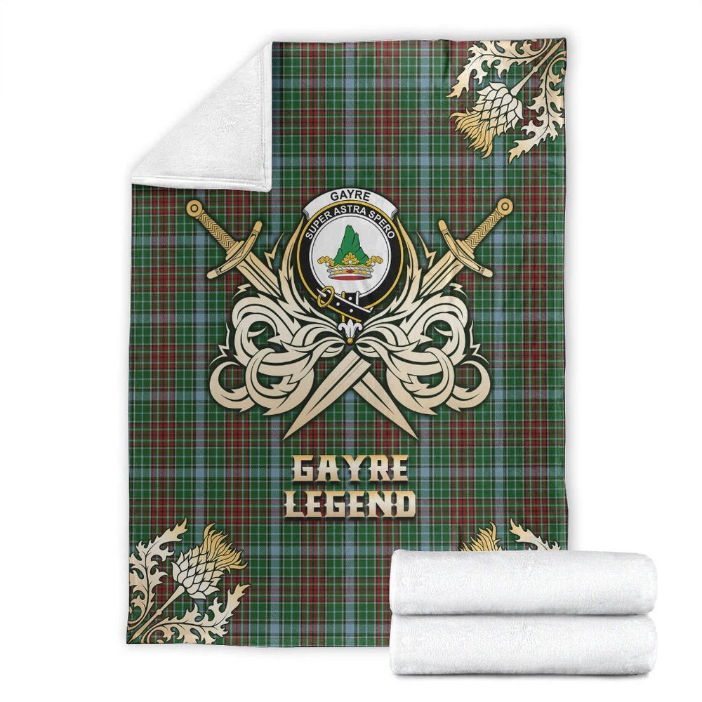 Clan Gayre Tartan Gold Courage Symbol Blanket BC56 Clan Gayre Tartan Today   