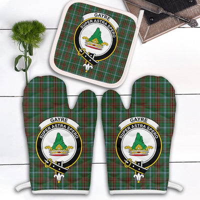 Clan Gayre Tartan Crest Oven Mitt And Pot Holder (2 Oven Mitts + 1 Pot Holder)