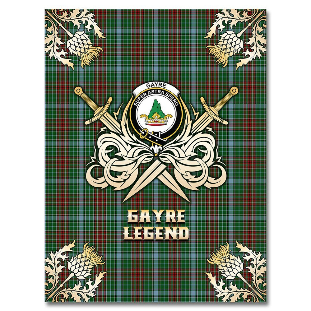 Clan Gayre Tartan Gold Courage Symbol Blanket BC56 Clan Gayre Tartan Today   
