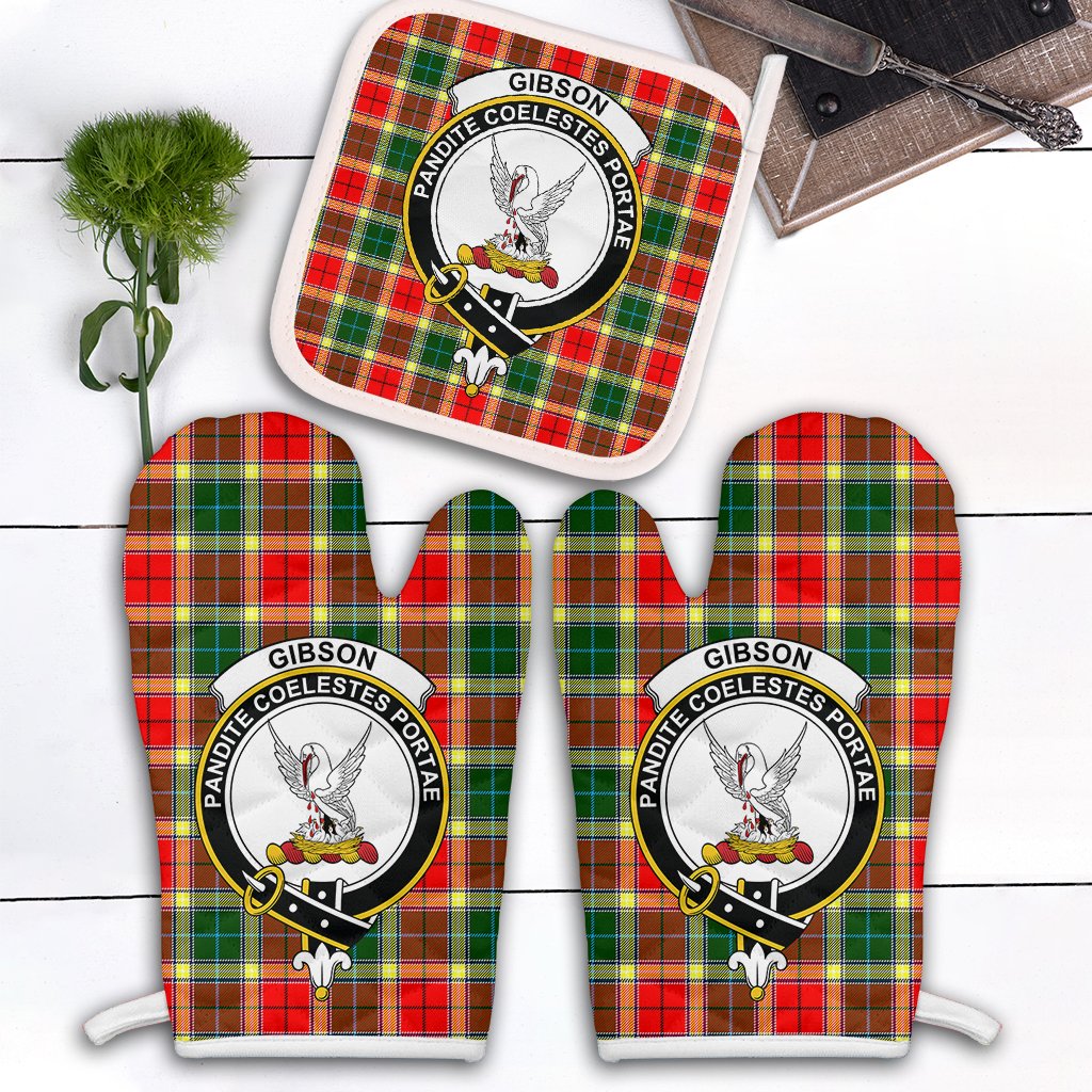 Clan Gibson Tartan Crest Oven Mitt And Pot Holder (2 Oven Mitts + 1 Pot Holder) EE44 Clan Borthwick Tartan Today   