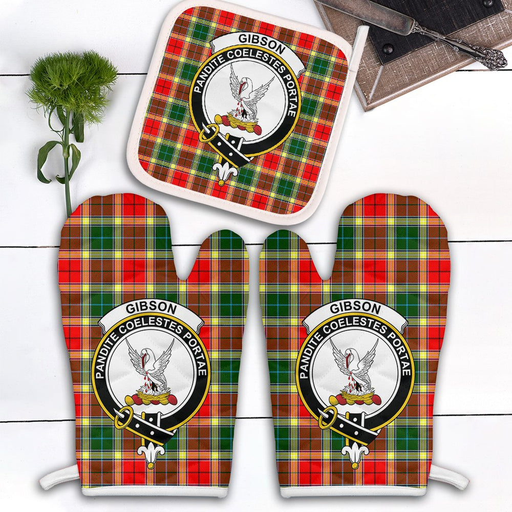 Clan Gibson Tartan Crest Oven Mitt And Pot Holder (2 Oven Mitts + 1 Pot Holder) EE44 Clan Borthwick Tartan Today   