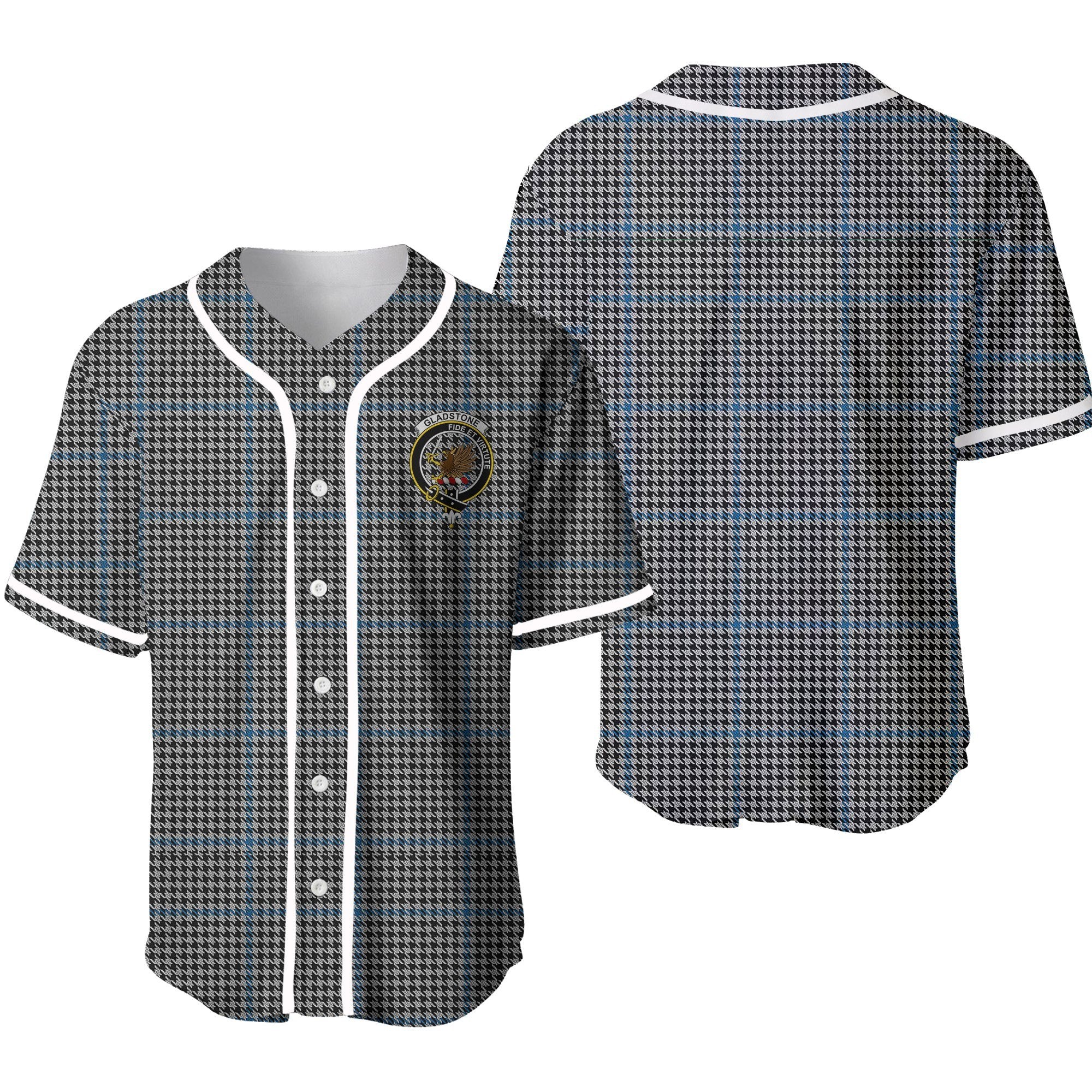 Clan Gladstone Tartan Unisex Baseball Jersey JD76UO85 Clan Hall Tartan Today   