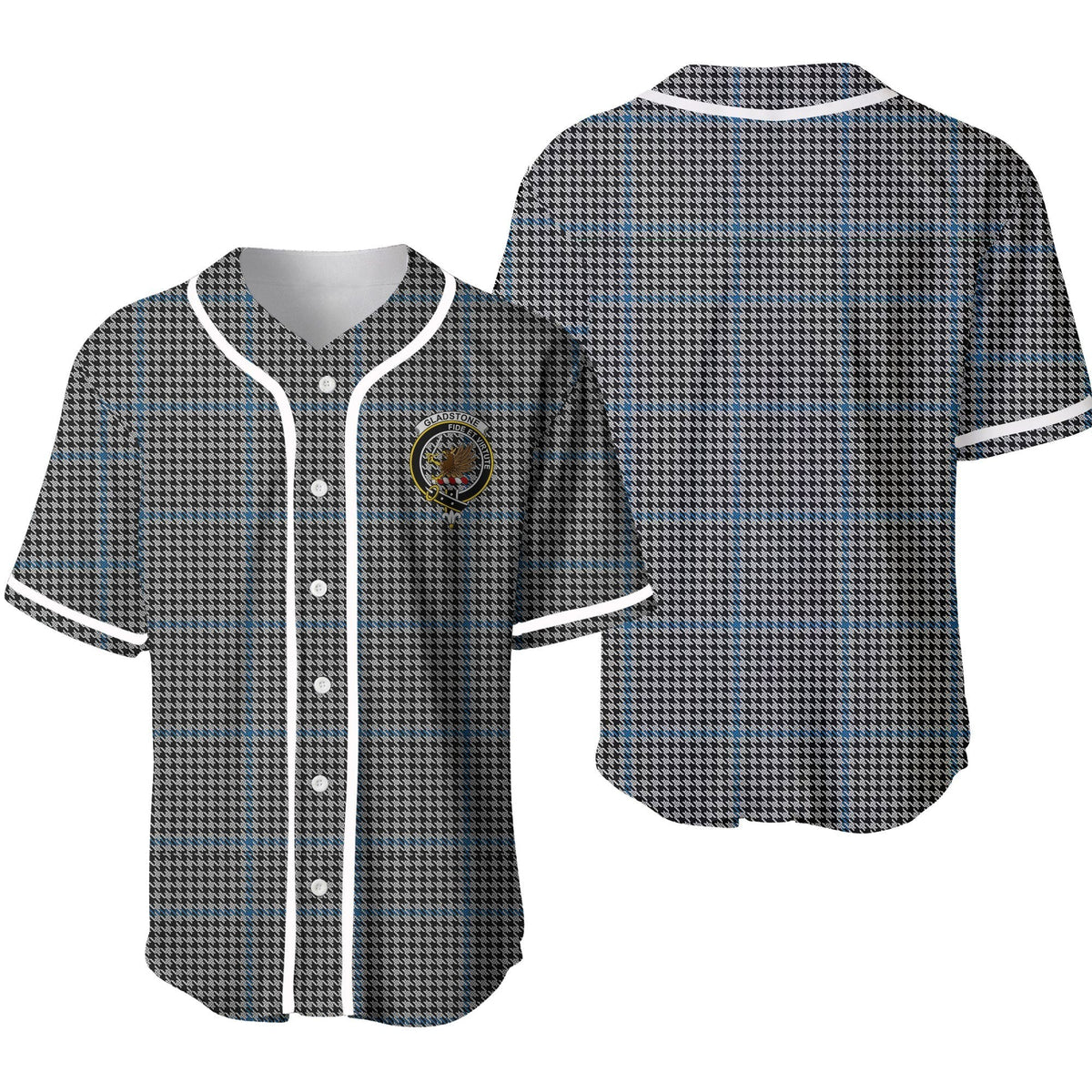 Clan Gladstone Tartan Unisex Baseball Jersey JD76UO85 Clan Hall Tartan Today   