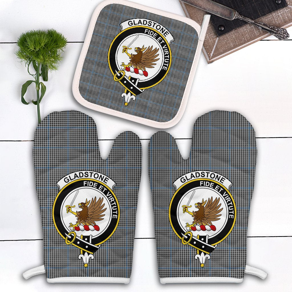 Clan Gladstone Tartan Crest Oven Mitt And Pot Holder (2 Oven Mitts + 1 Pot Holder) LP80 Clan Borthwick Tartan Today   