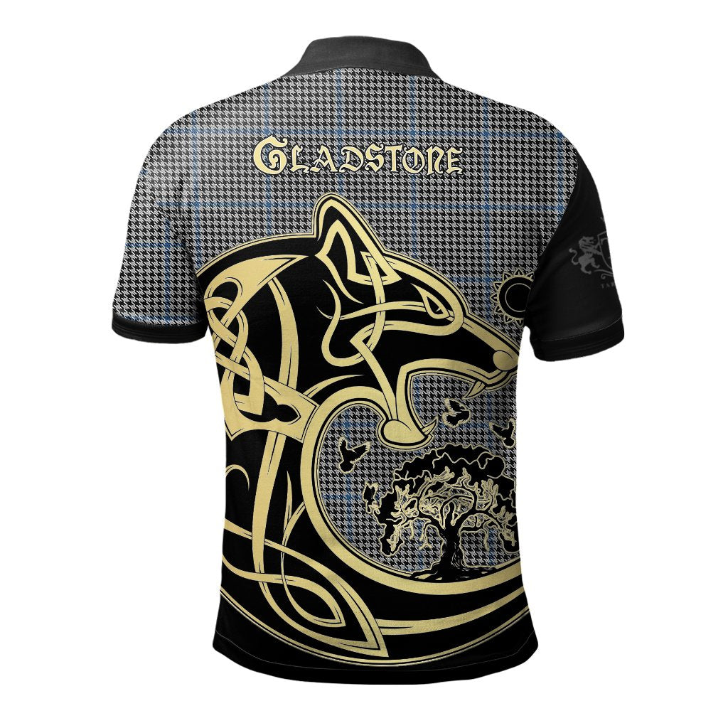 Clan Gladstone Tartan Polo Shirt Viking Wolf LT20 Gladstone Tartan Tartan Polo   