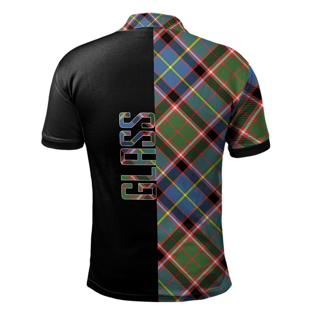 Clan Glass Tartan Polo Shirt Half of Me - Cross Style FC69 Glass Tartan Tartan Polo   