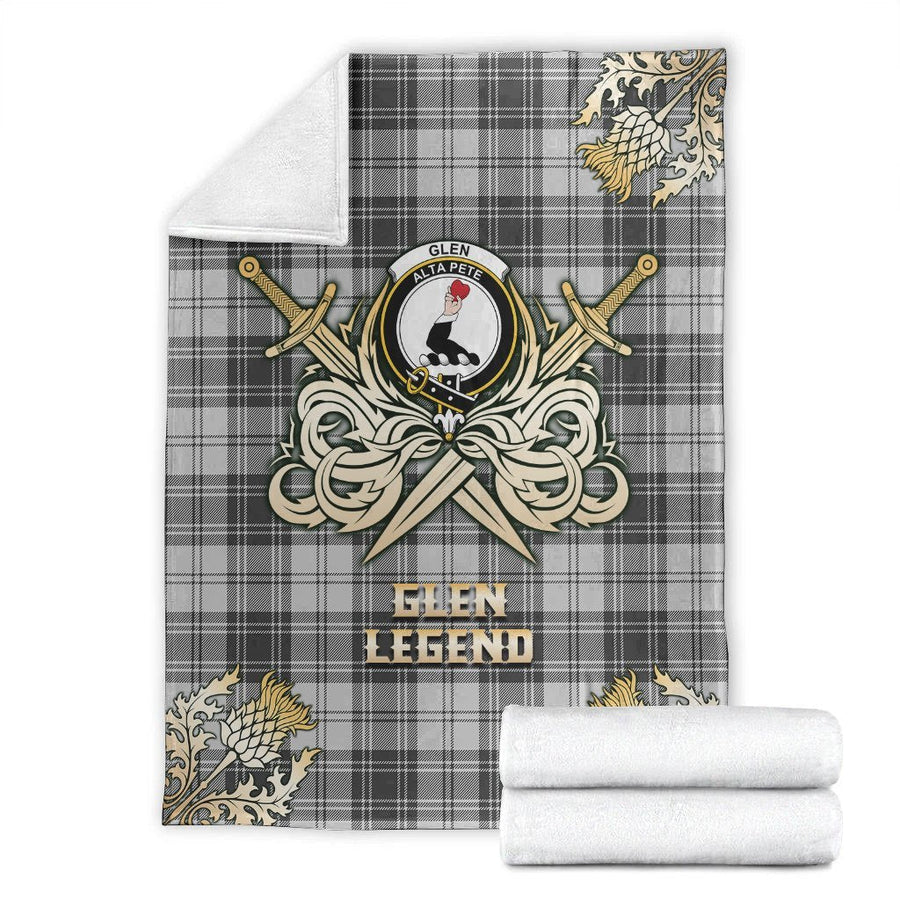 Clan Glen Tartan Gold Courage Symbol Blanket KB90 Clan Glen Tartan Today   