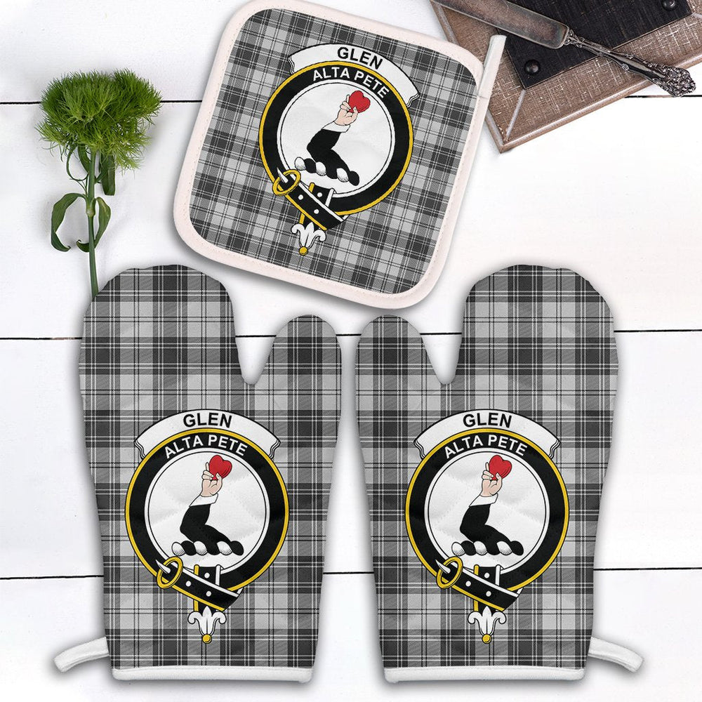 Clan Glen Tartan Crest Oven Mitt And Pot Holder (2 Oven Mitts + 1 Pot Holder) EE24 Clan Glen Tartan Today   