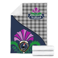Clan Glen Tartan Crest Premium Blanket Thistle Style LO98 Clan Glen Tartan Today   