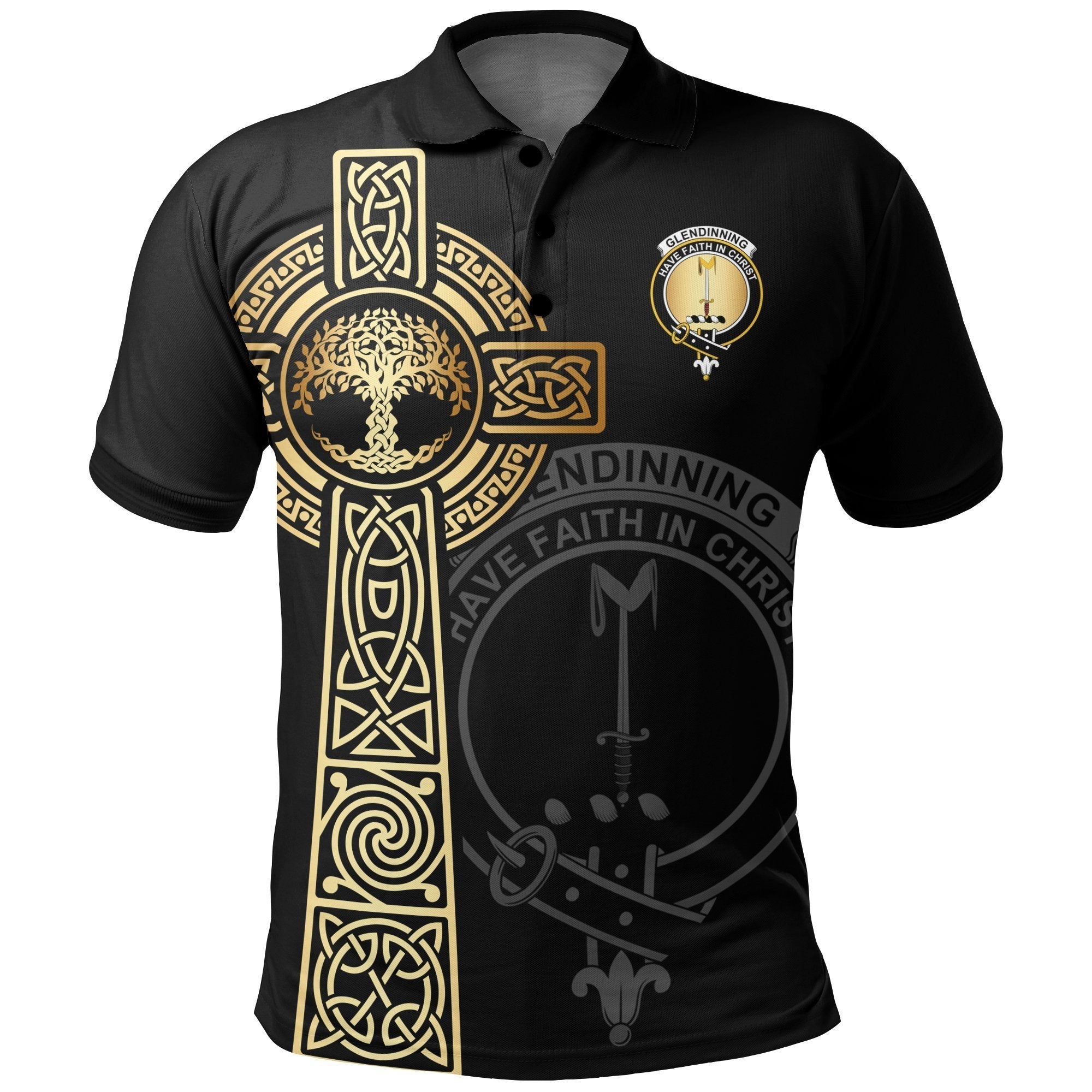 Clan Glendinning Clan Unisex Polo Shirt - Celtic Tree Of Life UE97 Glendinning Tartan Tartan Polo   
