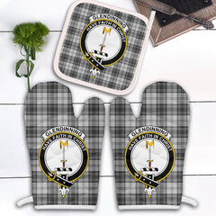 Clan Glendinning Tartan Crest Oven Mitt And Pot Holder (2 Oven Mitts + 1 Pot Holder) HR91 Clan Glen Tartan Today   