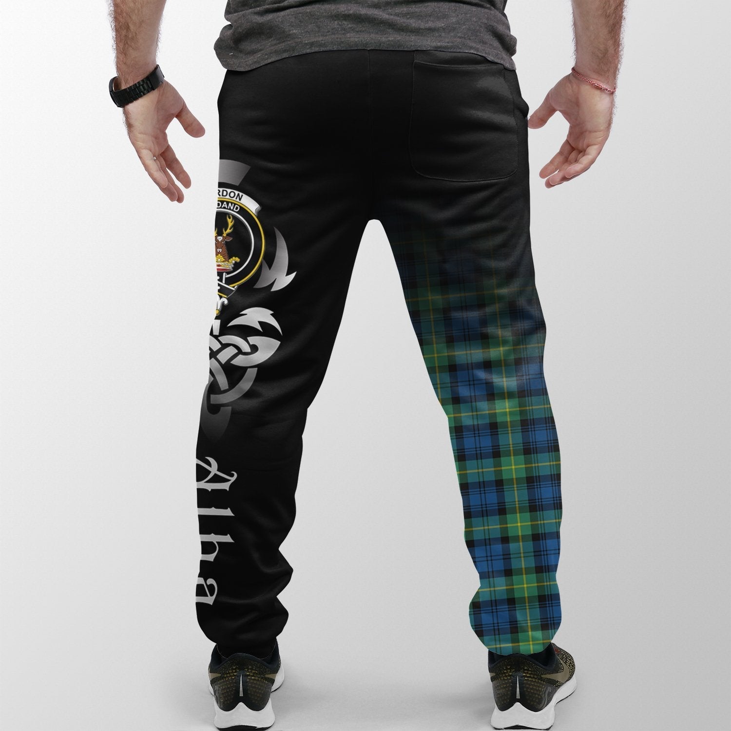 Clan Gordon Ancient Tartan Crest Jogger Sweatpants  Alba Celtic Style YW30 Clan Gordon Tartan Today   