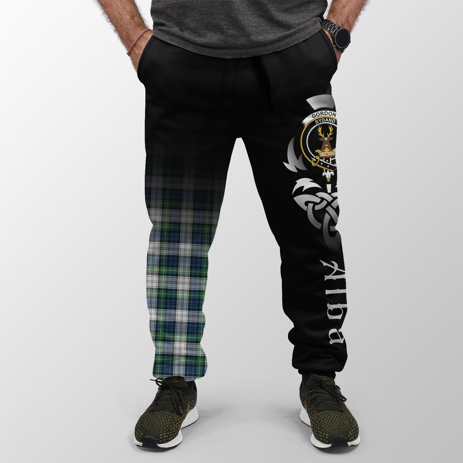 Clan Gordon Dress Ancient Tartan Crest Jogger Sweatpants  Alba Celtic Style DS91 Clan Gordon Tartan Today   