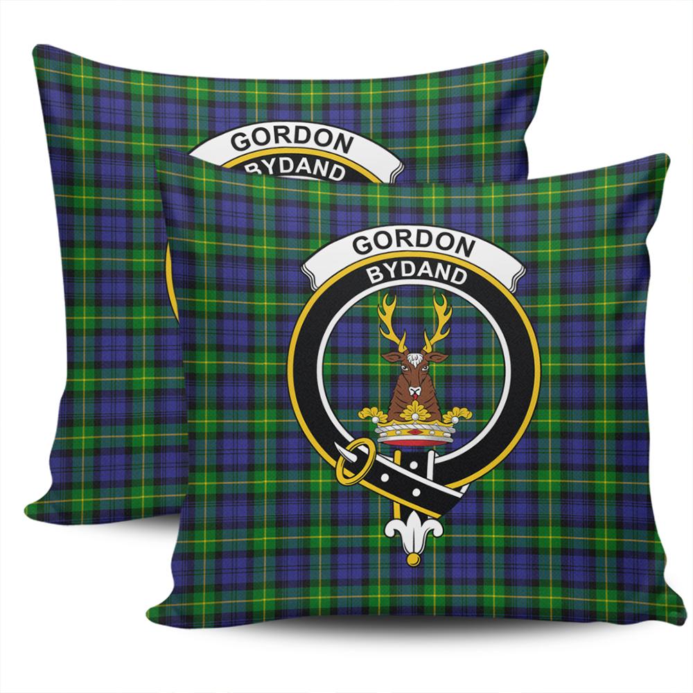 Clan Gordon Modern Tartan Crest Pillow Cover BK54 Clan Gordon Tartan Today   