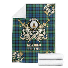 Clan Gordon Ancient Tartan Gold Courage Symbol Blanket YO69 Clan Gordon Tartan Today   