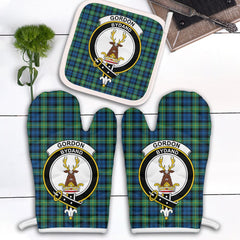 Clan Gordon Ancient Tartan Crest Oven Mitt And Pot Holder (2 Oven Mitts + 1 Pot Holder) RL87 Clan Gordon Tartan Today   