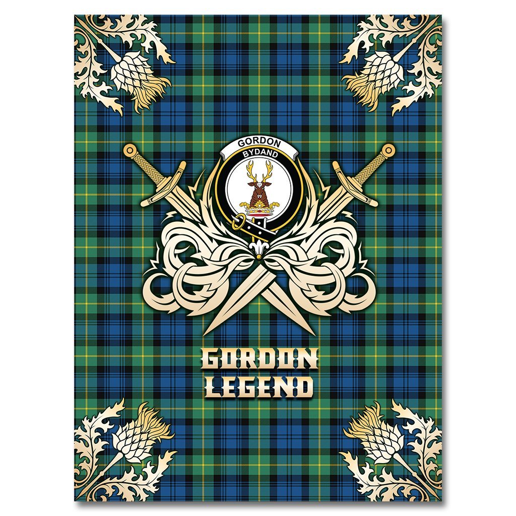 Clan Gordon Ancient Tartan Gold Courage Symbol Blanket YO69 Clan Gordon Tartan Today   