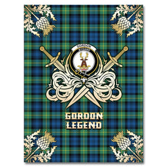 Clan Gordon Ancient Tartan Gold Courage Symbol Blanket YO69 Clan Gordon Tartan Today   