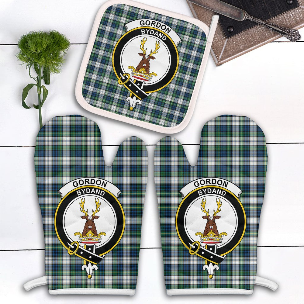 Clan Gordon Dress Ancient Tartan Crest Oven Mitt And Pot Holder (2 Oven Mitts + 1 Pot Holder) IR64 Clan Gordon Tartan Today   