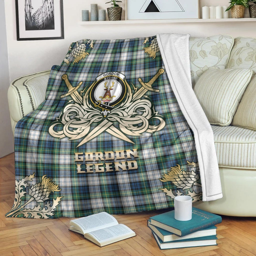 Clan Gordon Dress Ancient Tartan Gold Courage Symbol Blanket QB65 Clan Gordon Tartan Today   