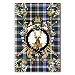 Clan Gordon Dress Modern Tartan Crest Black Garden Flag  - Gold Thistle  EK72 Clan Gordon Tartan Today   