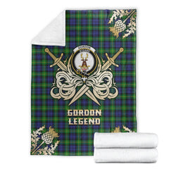 Clan Gordon Modern Tartan Gold Courage Symbol Blanket YQ51 Clan Gordon Tartan Today   