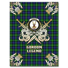 Clan Gordon Modern Tartan Gold Courage Symbol Blanket YQ51 Clan Gordon Tartan Today   