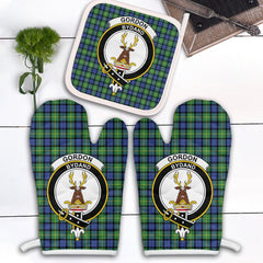 Clan Gordon Old Ancient Tartan Crest Oven Mitt And Pot Holder (2 Oven Mitts + 1 Pot Holder) YT60 Clan Gordon Tartan Today   