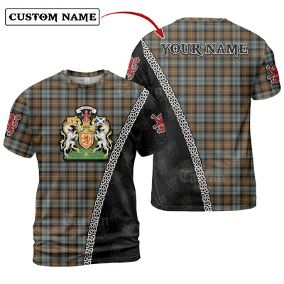 Personalized Clan Gordon Weathered Tartan Shirt with Scotland Coat of Arms & Custom Name UQ71