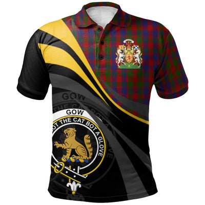 Clan Gow Tartan Polo Shirt - Royal Coat Of Arms Style