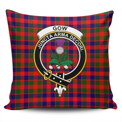 Clan Gow Modern Tartan Crest Pillow Cover