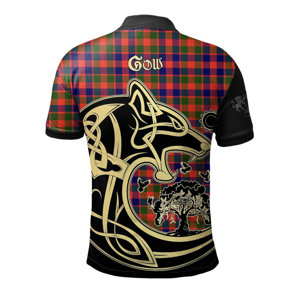 Clan Gow Modern Tartan Polo Shirt Viking Wolf AS24 Gow Modern Tartan Tartan Polo   