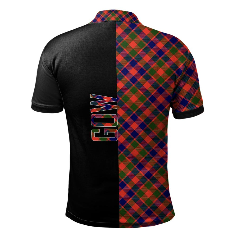 Clan Gow Modern Tartan Polo Shirt Half of Me - Cross Style ZO47 Gow Modern Tartan Tartan Polo   