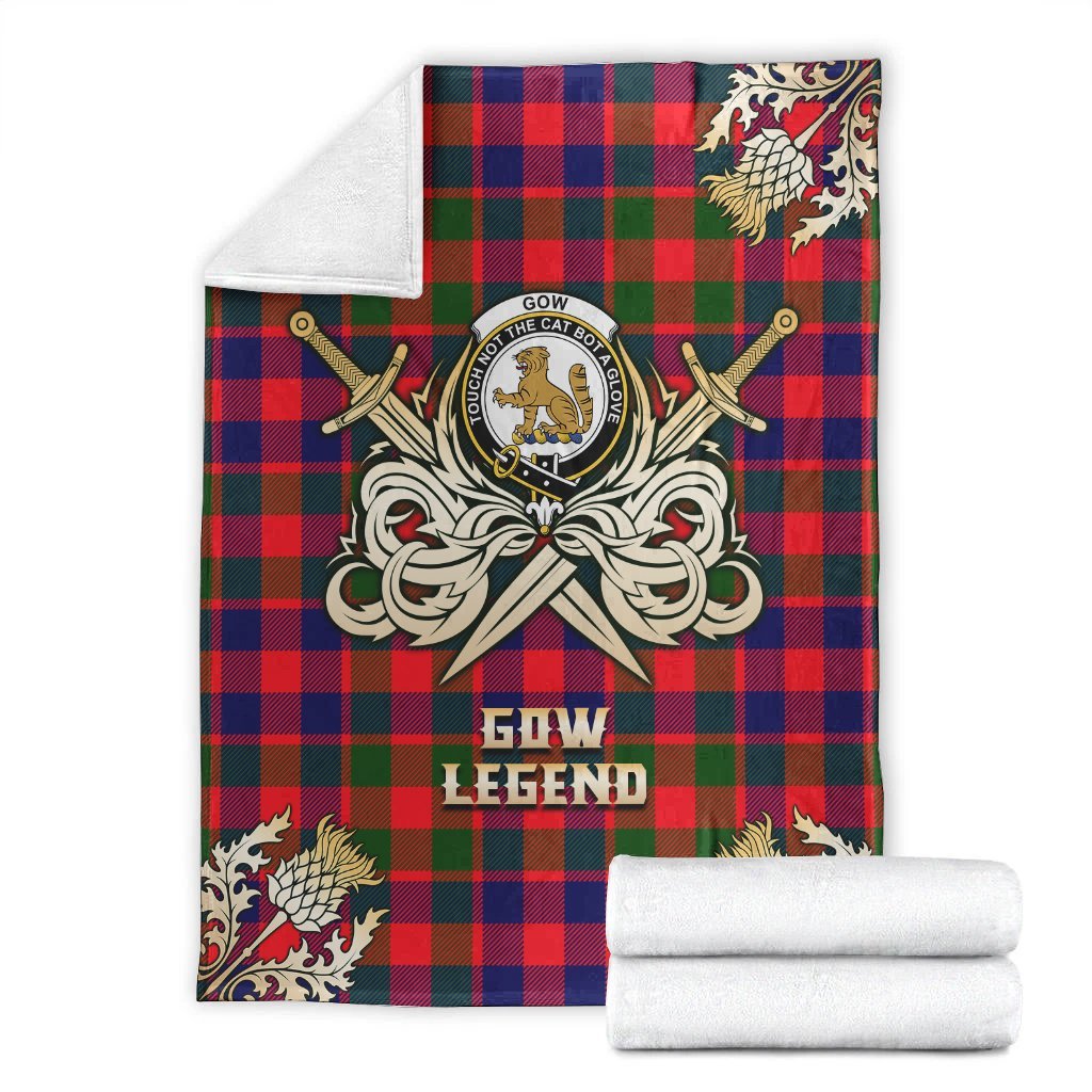 Clan Gow of McGouan Tartan Gold Courage Symbol Blanket WS99 Clan Gow Tartan Today   