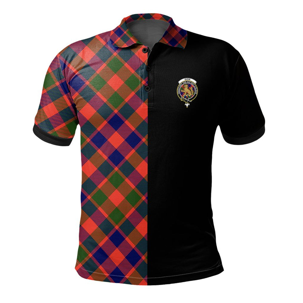 Clan Gow of McGouan Tartan Polo Shirt Half of Me - Cross Style DW78 Gow of McGouan Tartan Tartan Polo   