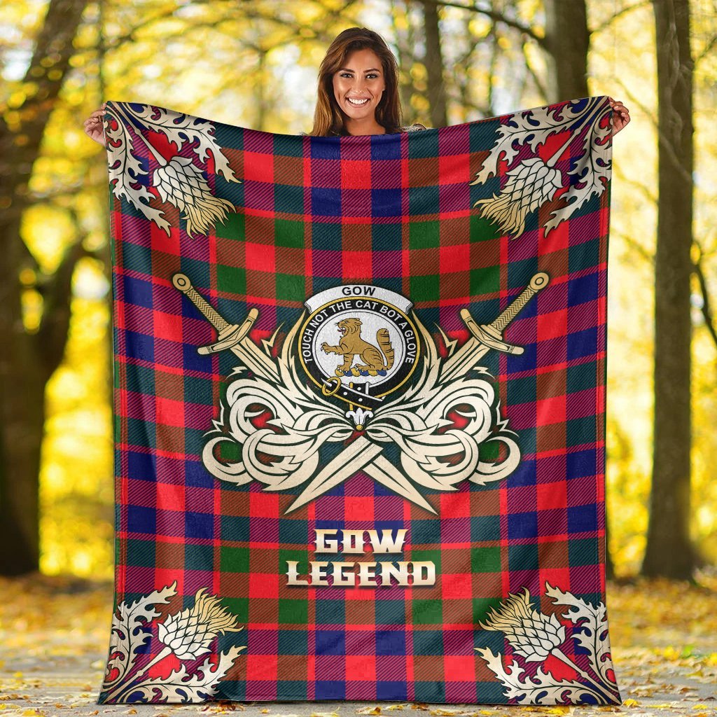 Clan Gow of McGouan Tartan Gold Courage Symbol Blanket WS99 Clan Gow Tartan Today   