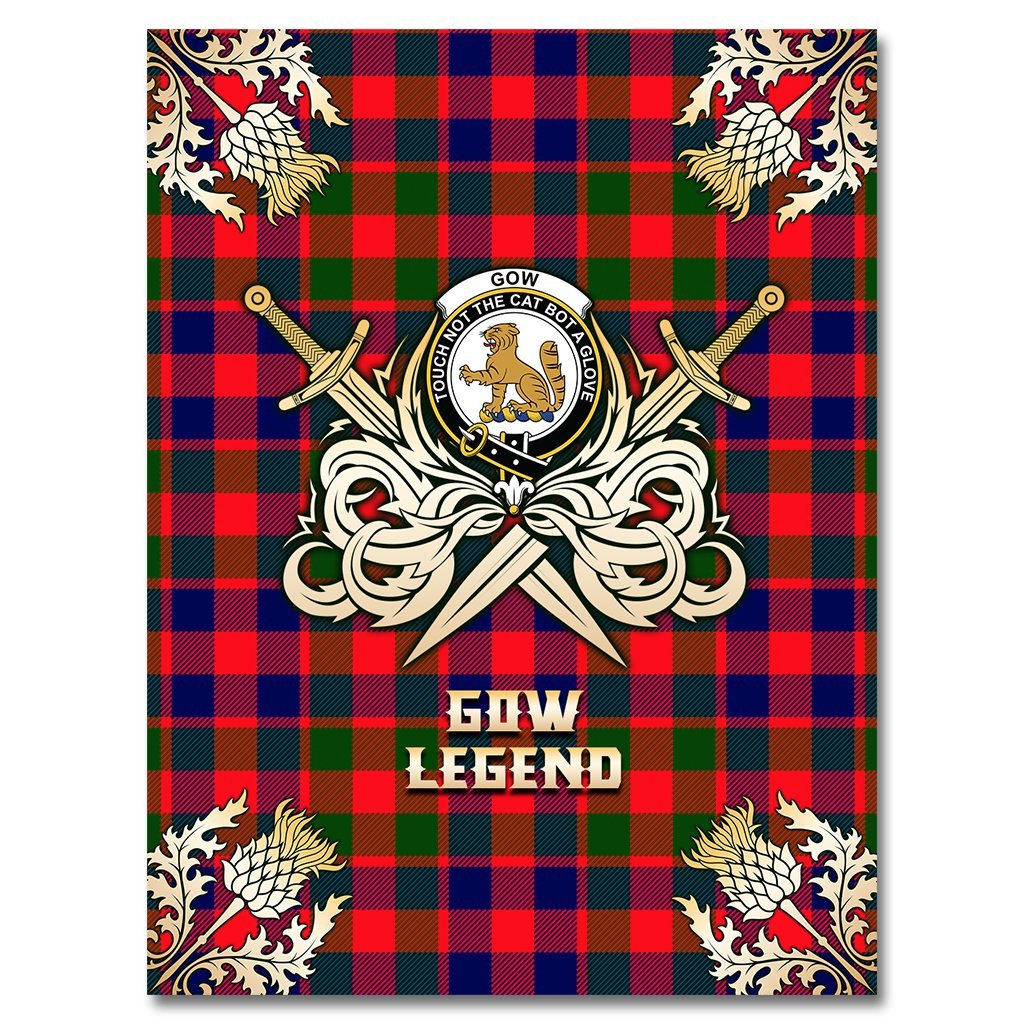 Clan Gow of McGouan Tartan Gold Courage Symbol Blanket WS99 Clan Gow Tartan Today   
