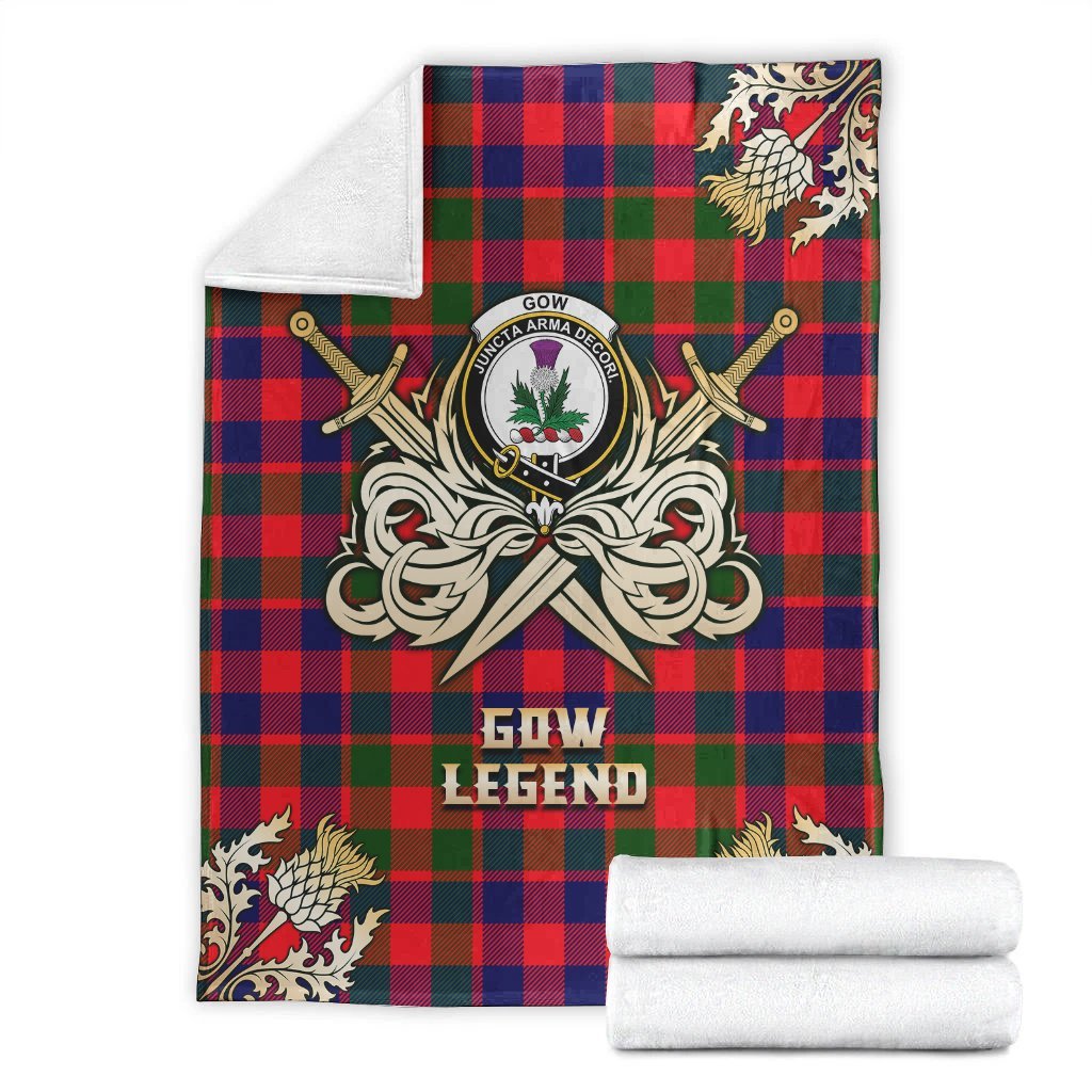 Clan Gow of Skeoch Tartan Gold Courage Symbol Blanket IF86 Clan Gow Tartan Today   