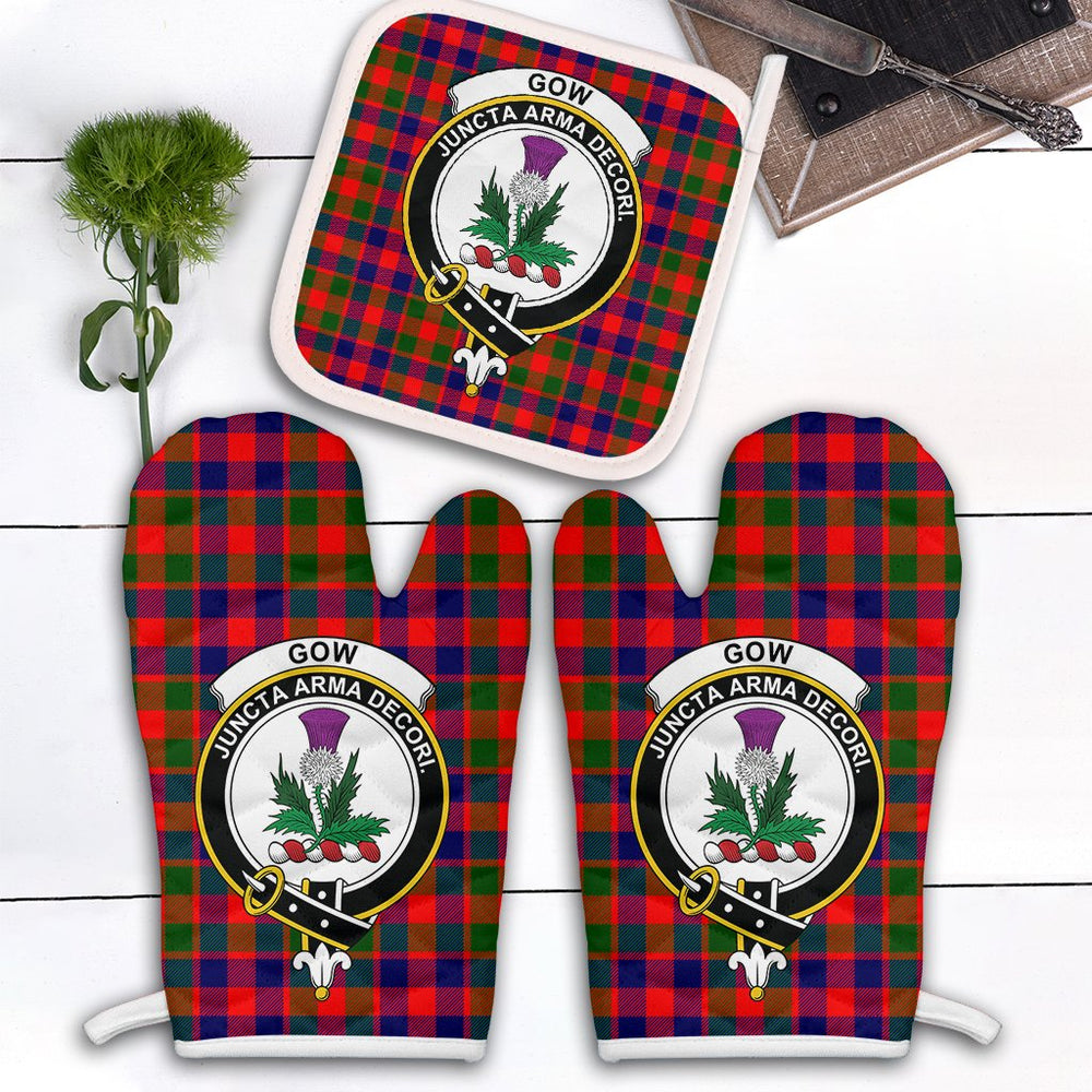 Clan Gow Of Skeoch Tartan Crest Oven Mitt And Pot Holder (2 Oven Mitts + 1 Pot Holder) AY38 Clan Gow Tartan Today   