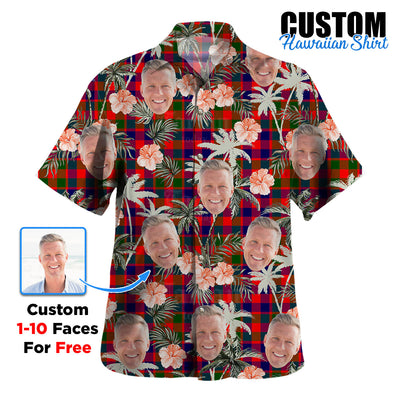 Clan Gow Modern Tartan Custom Face Hawaiian Shirt – Unisex Gift for Family Members, Summer Party