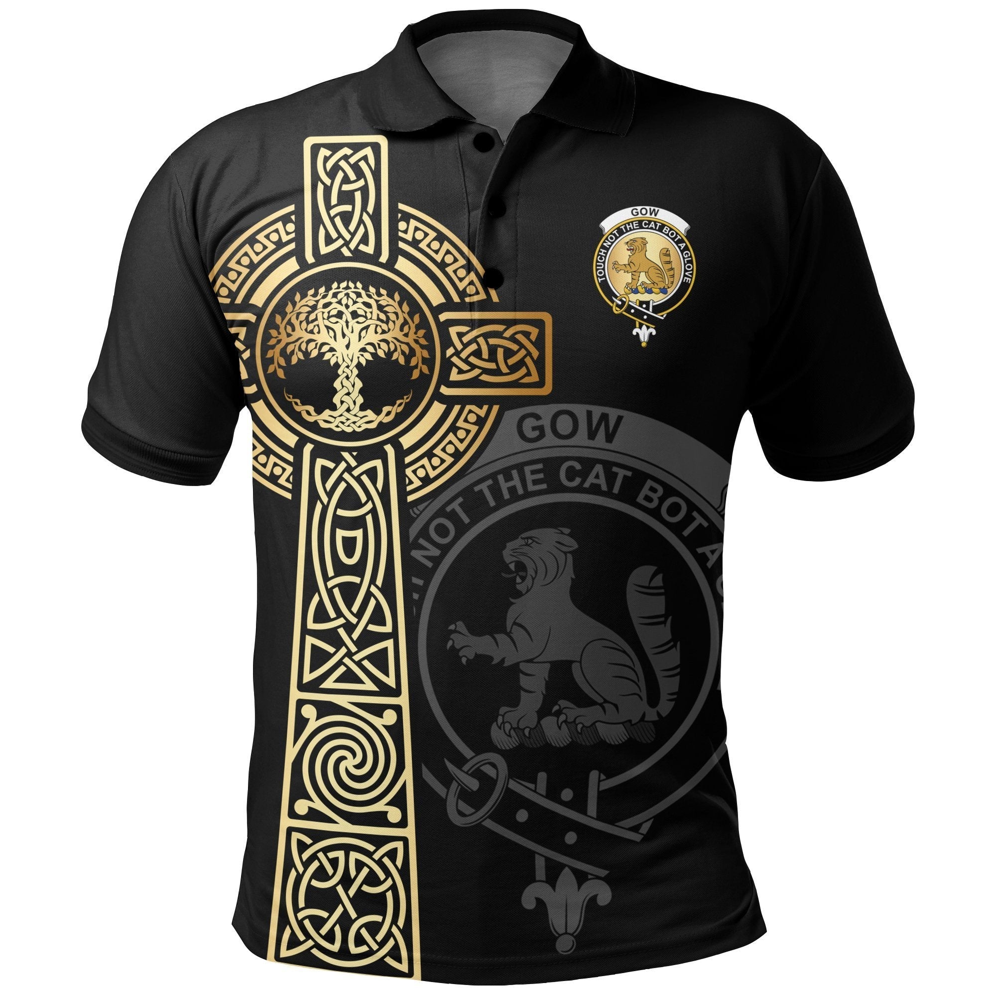 Clan Gow (or McGouan) Clan Unisex Polo Shirt - Celtic Tree Of Life TT26 Gow (or McGouan) Tartan Tartan Polo   