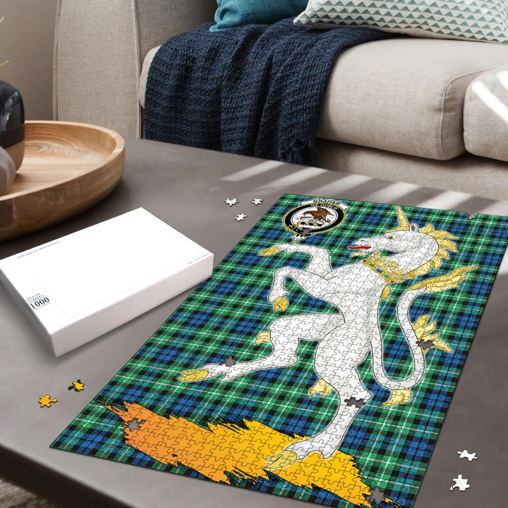 Clan Graham of Montrose Ancient Tartan Crest Unicorn Scotland Jigsaw Puzzles Gift For Family OP11 Clan Rose Tartan Today   