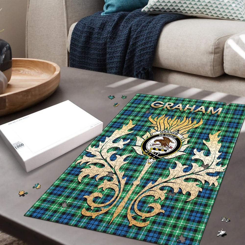 Clan Graham of Montrose Ancient Tartan Crest Thistle Jigsaw Puzzles Gift For Family GW65 Clan Rose Tartan Today   