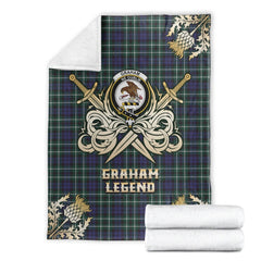 Clan Graham of Montrose Modern Tartan Gold Courage Symbol Blanket HQ40 Clan Rose Tartan Today   