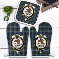 Clan Graham Of Montrose Modern Tartan Crest Oven Mitt And Pot Holder (2 Oven Mitts + 1 Pot Holder) IG18 Clan Rose Tartan Today   
