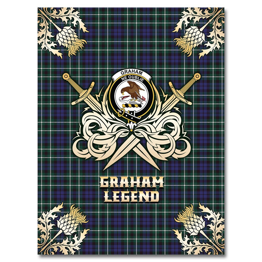 Clan Graham of Montrose Modern Tartan Gold Courage Symbol Blanket HQ40 Clan Rose Tartan Today   