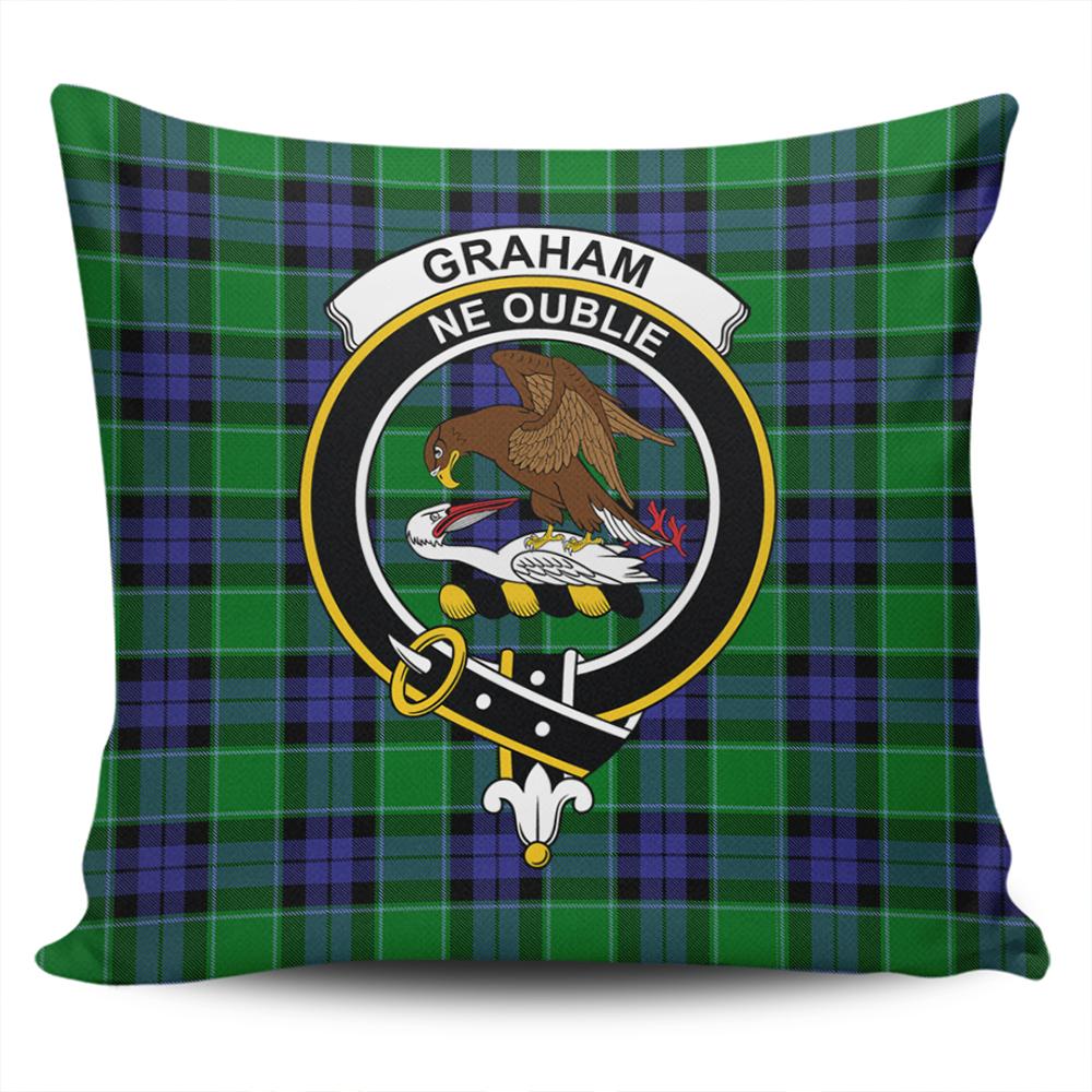 Clan Graham of Menteith Modern Tartan Crest Pillow Cover VC50 Clan Graham Tartan Today   