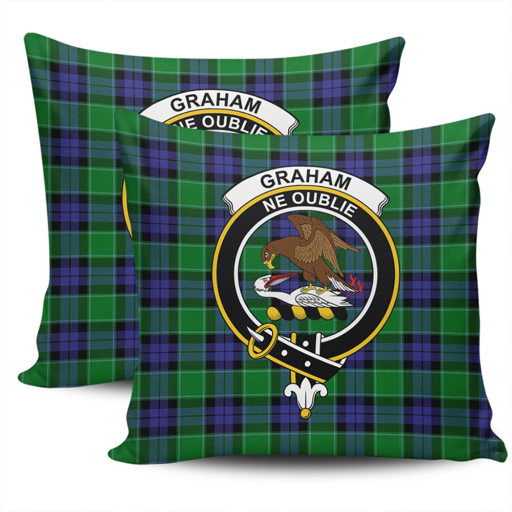 Clan Graham of Menteith Modern Tartan Crest Pillow Cover VC50 Clan Graham Tartan Today   