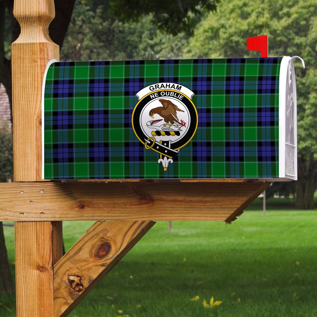 Clan Graham Of Menteith Modern Tartan Crest Mailbox JI19 Clan Graham Tartan Today   